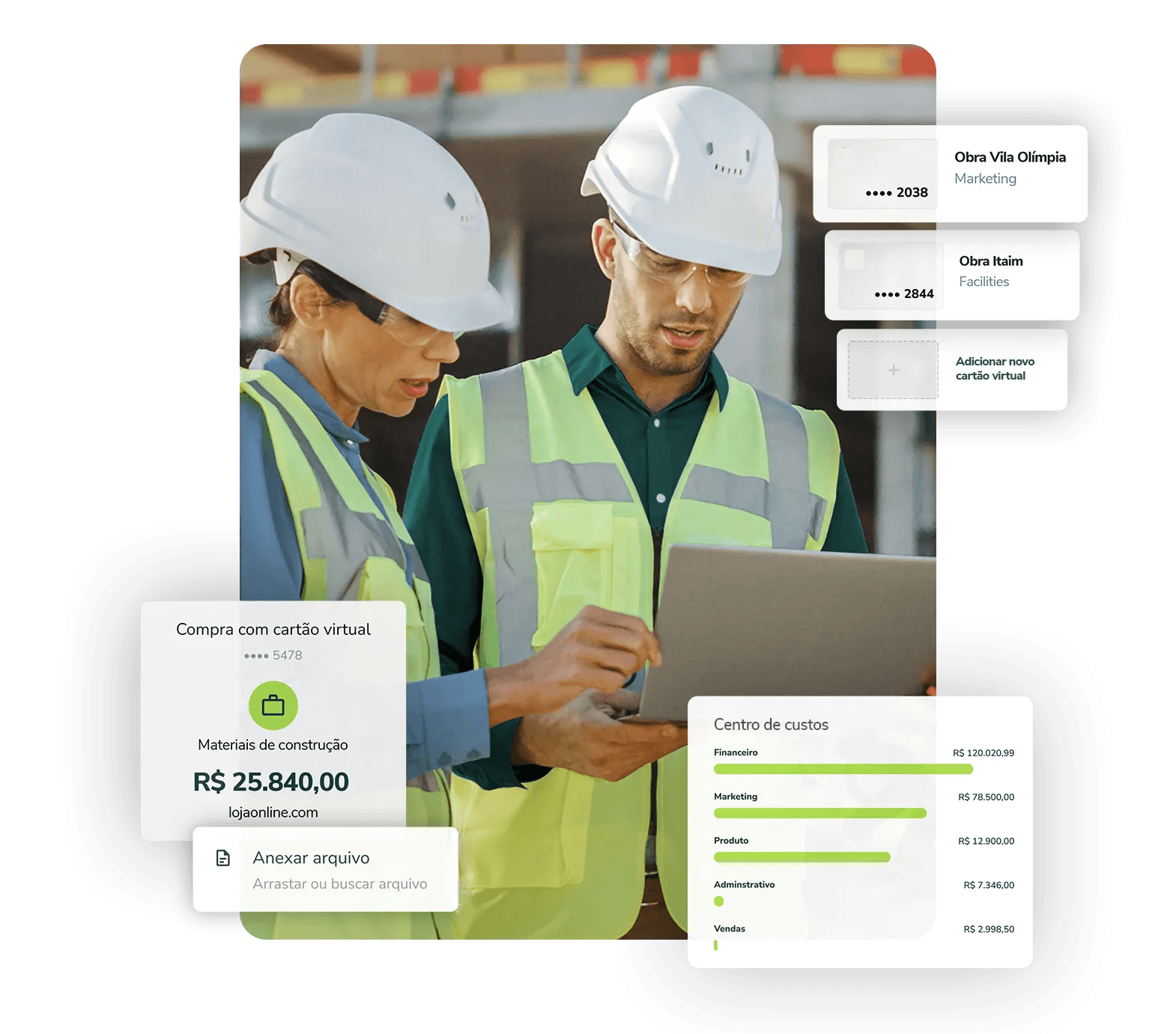 Interface de crédito aprovado e cartões com limite